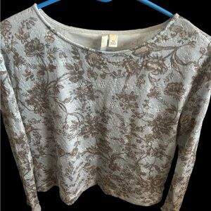 LC Lauren Conrad Brown Floral Top